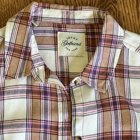 JACH'S GIRLFRIEND FLANNEL LONG SLEEVE SHIRT Shacket - Picture 2 of 8